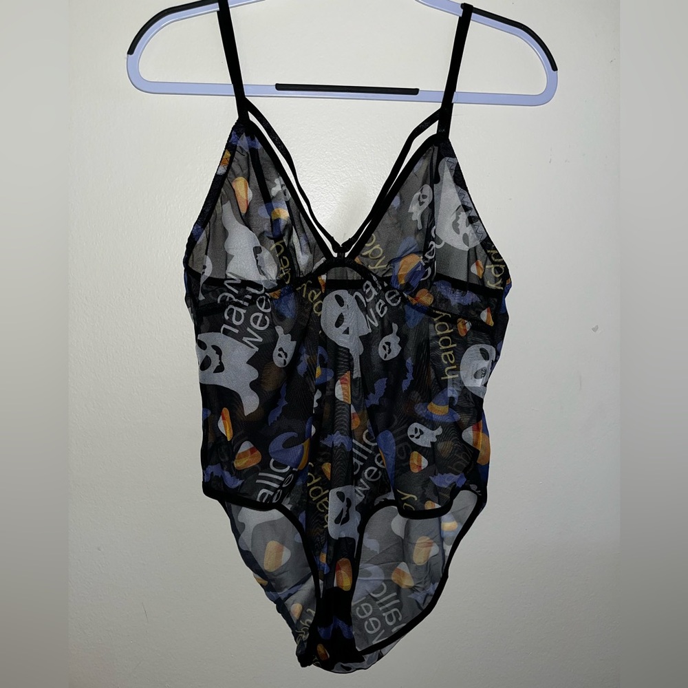 Halloween Mesh Bodysuit Lingerie